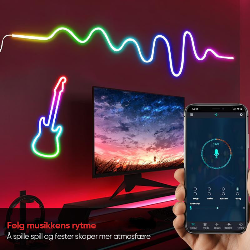 Dekorativ LED-lysstripe med flere moduser
