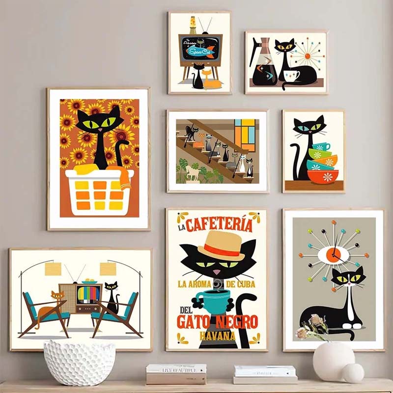 Katte kunsttrykk dekorasjonsmaleri