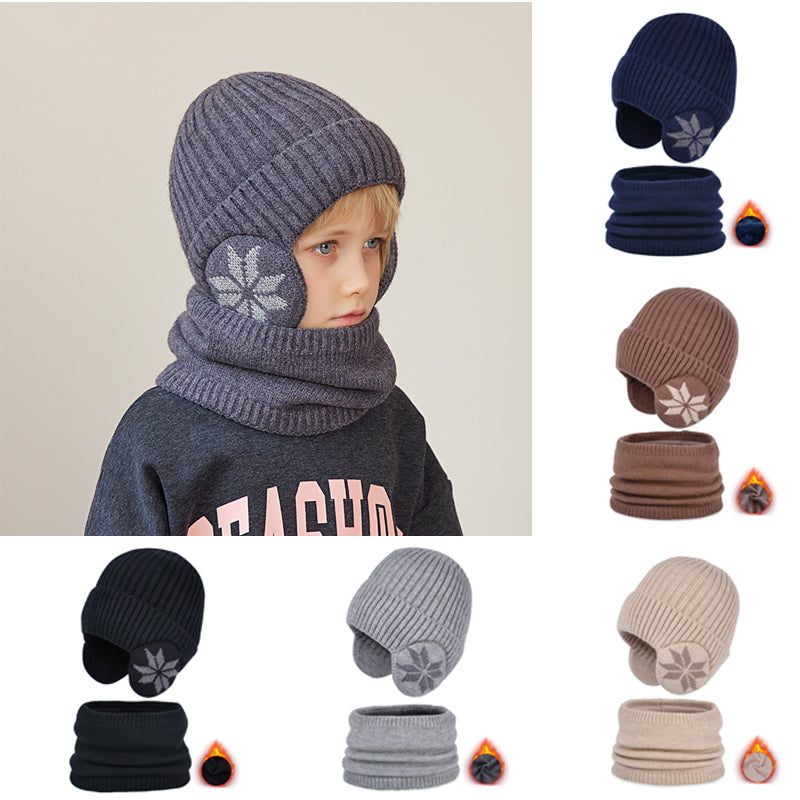 Barnas vinter fleece skjerf dress strikket lue【Kjøp 2 og få 5 % rabatt】